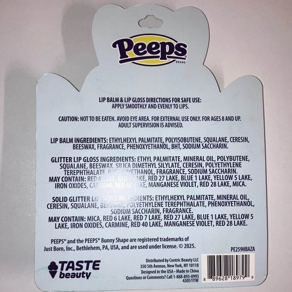 Peeps 6 Piece Lip Set & Press On Nails Set New in Padk